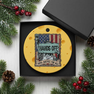 Funny Hands Off With Justice For All Ceramic Ornament Statue Of Liberty American Flag TS11 1pc Yellow Cheese Print Your Wear