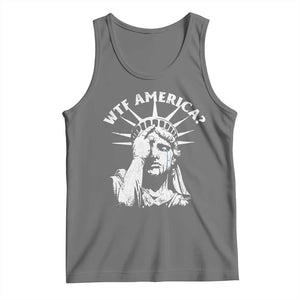 Funny Statue Of Liberty WTF America Tank Top TS11 Black Heather Print Your Wear