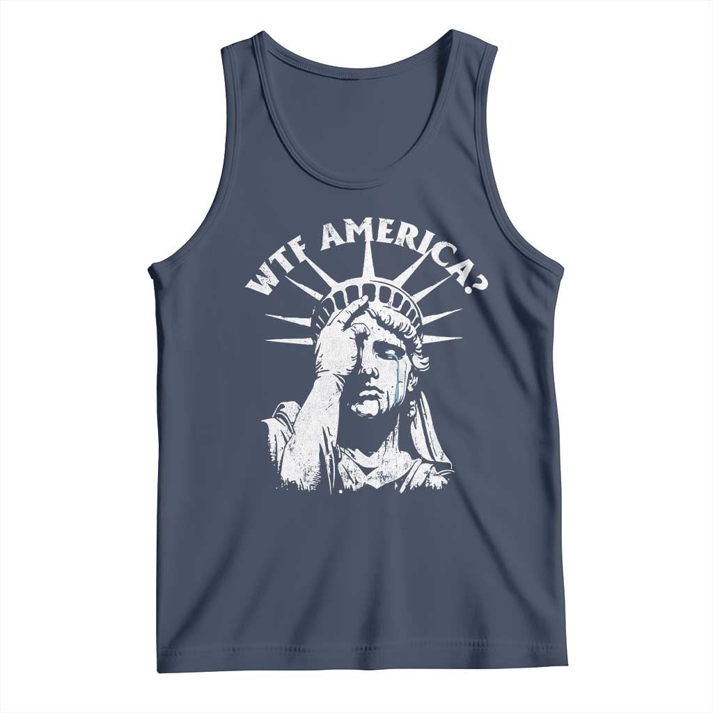 Funny Statue Of Liberty WTF America Tank Top TS11 Navy Print Your Wear