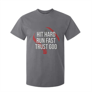 Hit Hard Run Fast Trust God Christian Baseball T Shirt For Kid TS11 Charcoal Print Your Wear