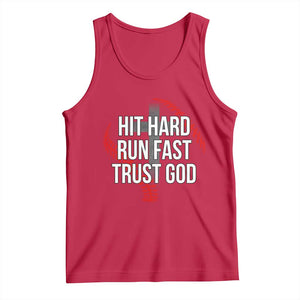 Hit Hard Run Fast Trust God Christian Baseball Tank Top TS11 Red Print Your Wear