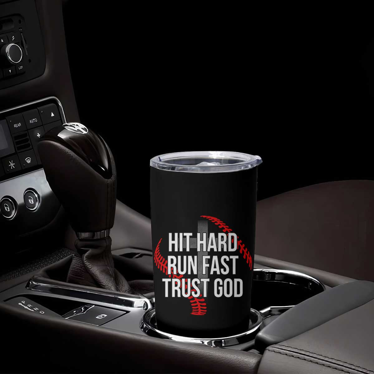 Hit Hard Run Fast Trust God Christian Baseball Tumbler Cup TS11 Print Your Wear