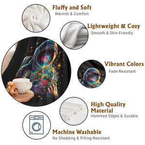 Astronaut Earth Flowers Spaceman Planet Galaxy Universe Throw Blanket TS11 Print Your Wear