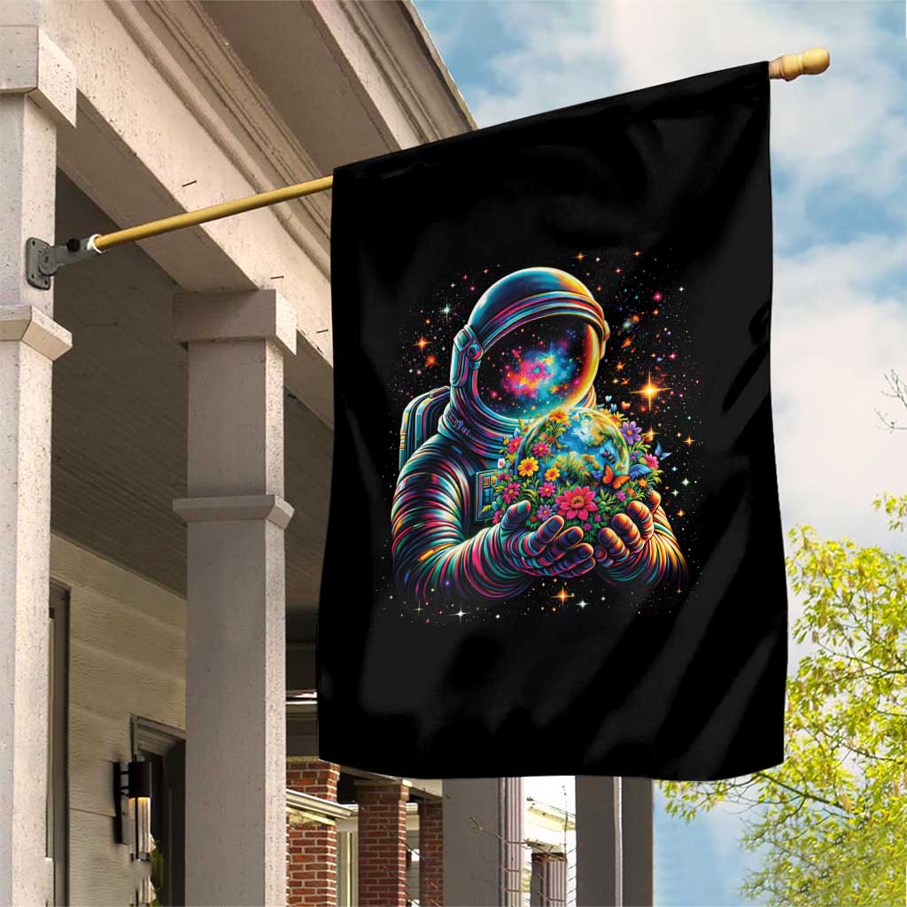 Astronaut Earth Flowers Spaceman Planet Galaxy Universe Garden Flag TS11 Print Your Wear