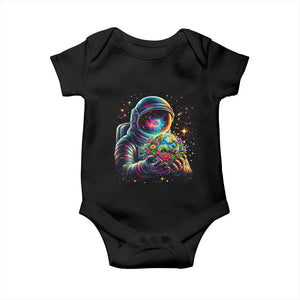 Astronaut Earth Flowers Spaceman Planet Galaxy Universe Baby Onesie TS11 Black Print Your Wear