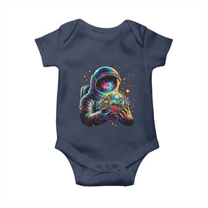 Astronaut Earth Flowers Spaceman Planet Galaxy Universe Baby Onesie TS11 Navy Print Your Wear