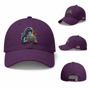 Astronaut Earth Flowers Spaceman Planet Galaxy Universe Baseball Cap TS11 Baseball Cap Universal Fit Purple Print Your Wear