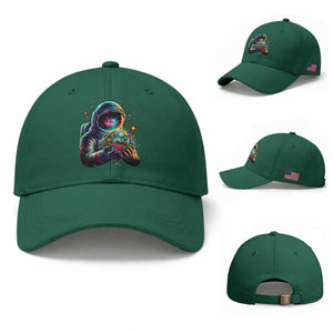 Astronaut Earth Flowers Spaceman Planet Galaxy Universe Baseball Cap TS11 Baseball Cap Universal Fit Irish Green Print Your Wear