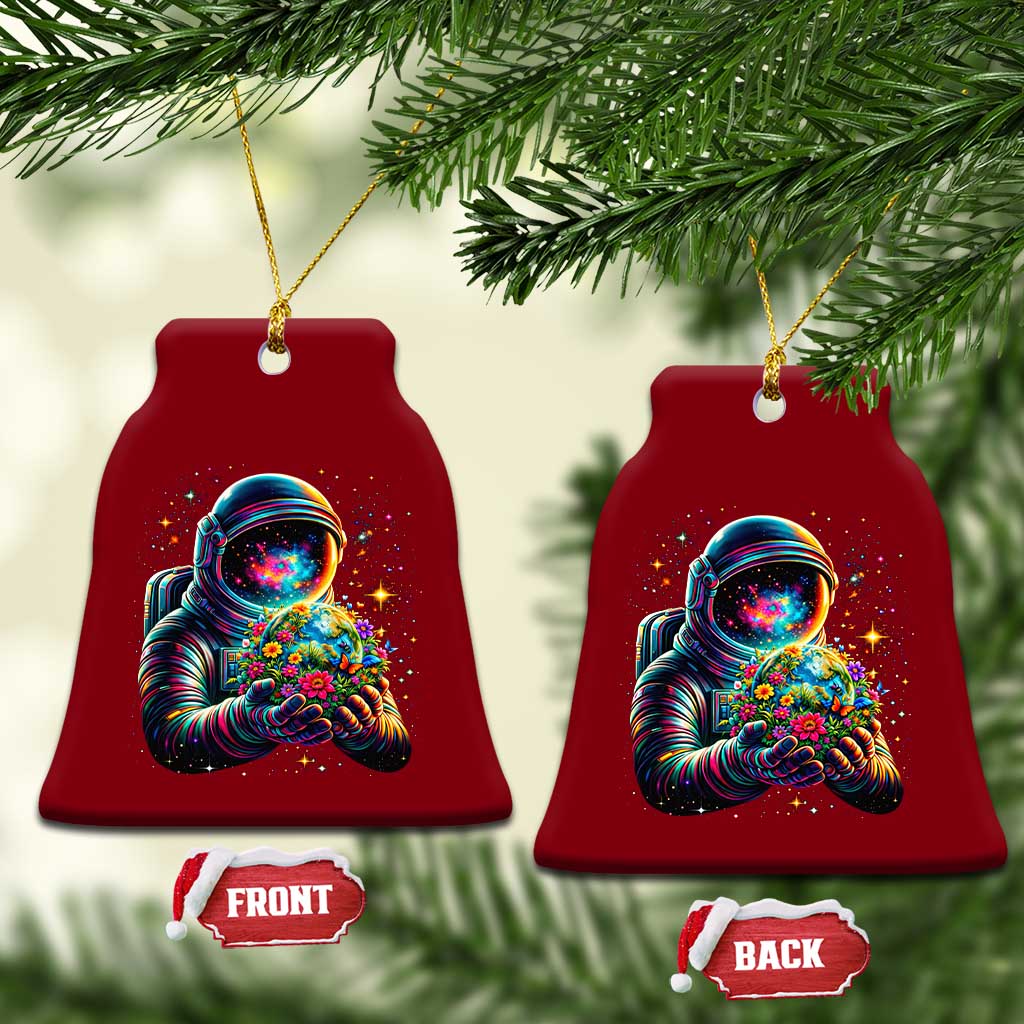 Astronaut Earth Flowers Spaceman Planet Galaxy Universe Ceramic Ornament TS11 Print Your Wear