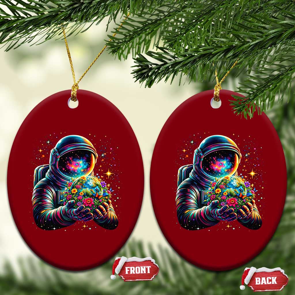 Astronaut Earth Flowers Spaceman Planet Galaxy Universe Ceramic Ornament TS11 Print Your Wear