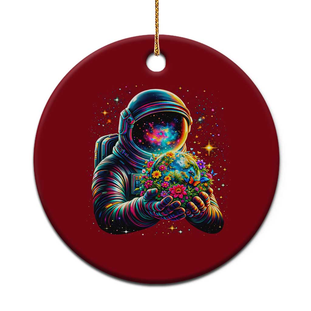 Astronaut Earth Flowers Spaceman Planet Galaxy Universe Ceramic Ornament TS11 1pc Red Print Your Wear