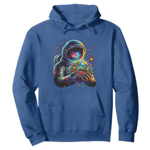 Astronaut Earth Flowers Spaceman Planet Galaxy Universe Hoodie TS11 Royal Blue Print Your Wear