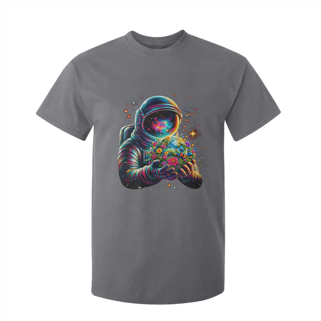 Astronaut Earth Flowers Spaceman Planet Galaxy Universe T Shirt For Kid TS11 Charcoal Print Your Wear