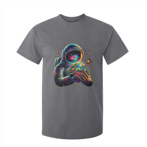 Astronaut Earth Flowers Spaceman Planet Galaxy Universe T Shirt For Kid TS11 Charcoal Print Your Wear