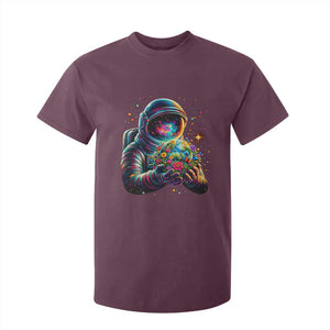 Astronaut Earth Flowers Spaceman Planet Galaxy Universe T Shirt For Kid TS11 Maroon Print Your Wear