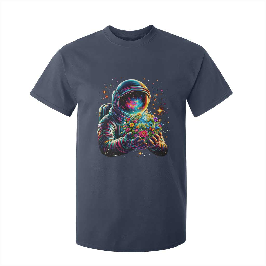 Astronaut Earth Flowers Spaceman Planet Galaxy Universe T Shirt For Kid TS11 Navy Print Your Wear