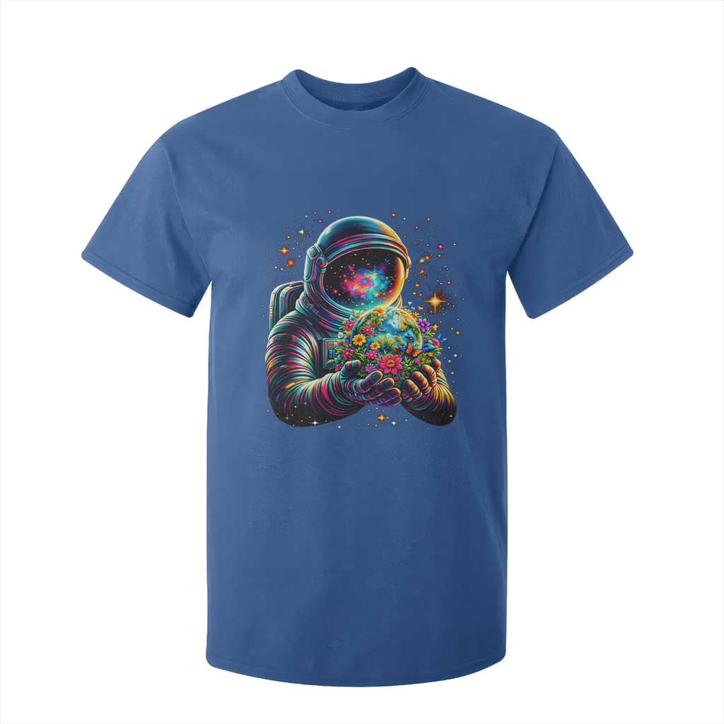 Astronaut Earth Flowers Spaceman Planet Galaxy Universe T Shirt For Kid TS11 Royal Blue Print Your Wear