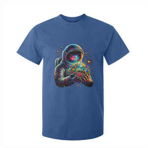 Astronaut Earth Flowers Spaceman Planet Galaxy Universe T Shirt For Kid TS11 Royal Blue Print Your Wear