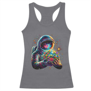 Astronaut Earth Flowers Spaceman Planet Galaxy Universe Racerback Tank Top TS11 Charcoal Print Your Wear