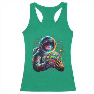 Astronaut Earth Flowers Spaceman Planet Galaxy Universe Racerback Tank Top TS11 Irish Green Print Your Wear