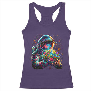 Astronaut Earth Flowers Spaceman Planet Galaxy Universe Racerback Tank Top TS11 Purple Print Your Wear