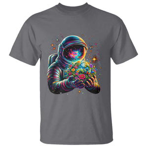 Astronaut Earth Flowers Spaceman Planet Galaxy Universe T Shirt TS11 Charcoal Print Your Wear
