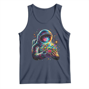 Astronaut Earth Flowers Spaceman Planet Galaxy Universe Tank Top TS11 Navy Print Your Wear