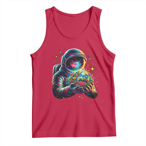 Astronaut Earth Flowers Spaceman Planet Galaxy Universe Tank Top TS11 Red Print Your Wear