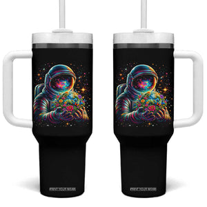 Astronaut Earth Flowers Spaceman Planet Galaxy Universe Tumbler With Handle TS11 One Size: 40 oz Black Print Your Wear