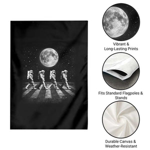 Astronauts Walking In Space Galaxy Moon Planet Garden Flag TS11 Print Your Wear