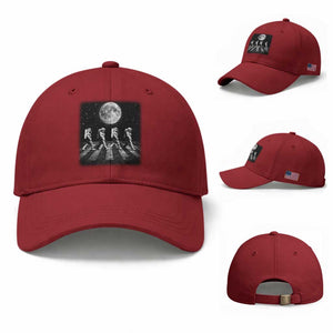Astronauts Walking In Space Galaxy Moon Planet Baseball Cap TS11 Baseball Cap Universal Fit Cherry Red Print Your Wear