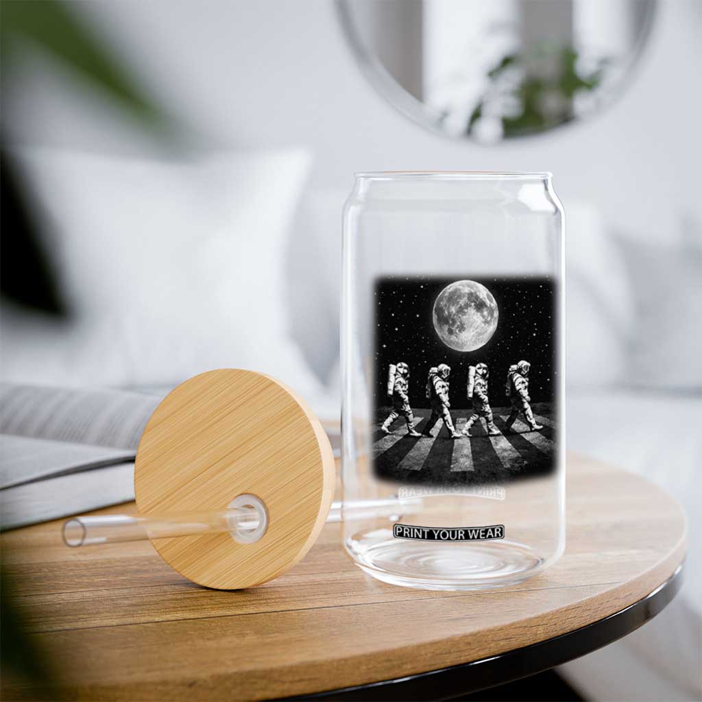 Astronauts Walking In Space Galaxy Moon Planet Glass Can TS11 Print Your Wear