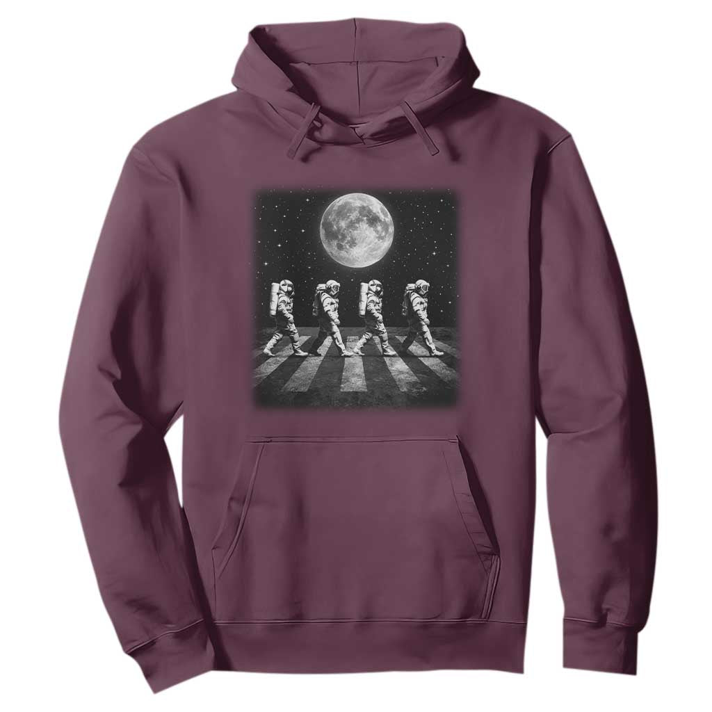 Astronauts Walking In Space Galaxy Moon Planet Hoodie TS11 Maroon Print Your Wear