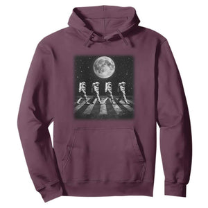 Astronauts Walking In Space Galaxy Moon Planet Hoodie TS11 Maroon Print Your Wear
