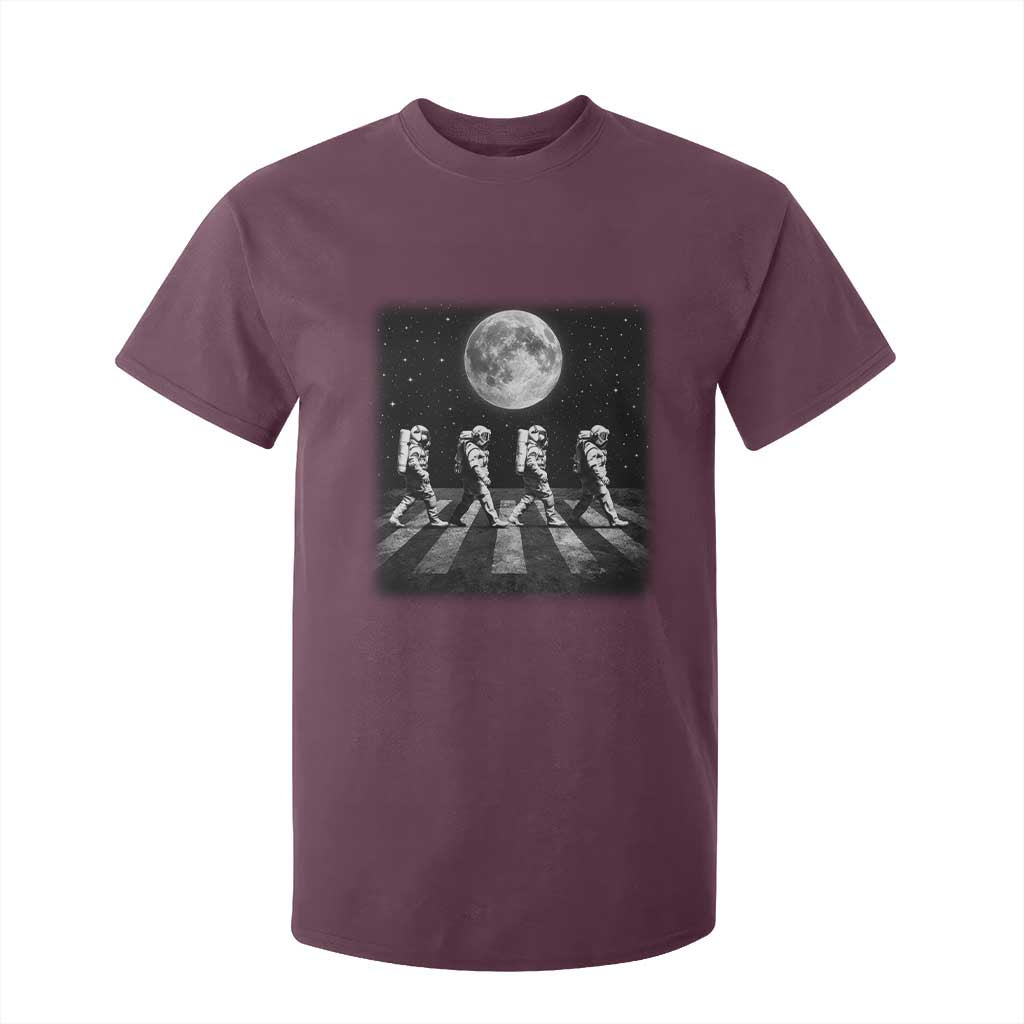 Astronauts Walking In Space Galaxy Moon Planet T Shirt For Kid TS11 Maroon Print Your Wear