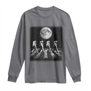 Astronauts Walking In Space Galaxy Moon Planet Long Sleeve Shirt TS11 Charcoal Print Your Wear