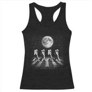 Astronauts Walking In Space Galaxy Moon Planet Racerback Tank Top TS11 Black Print Your Wear
