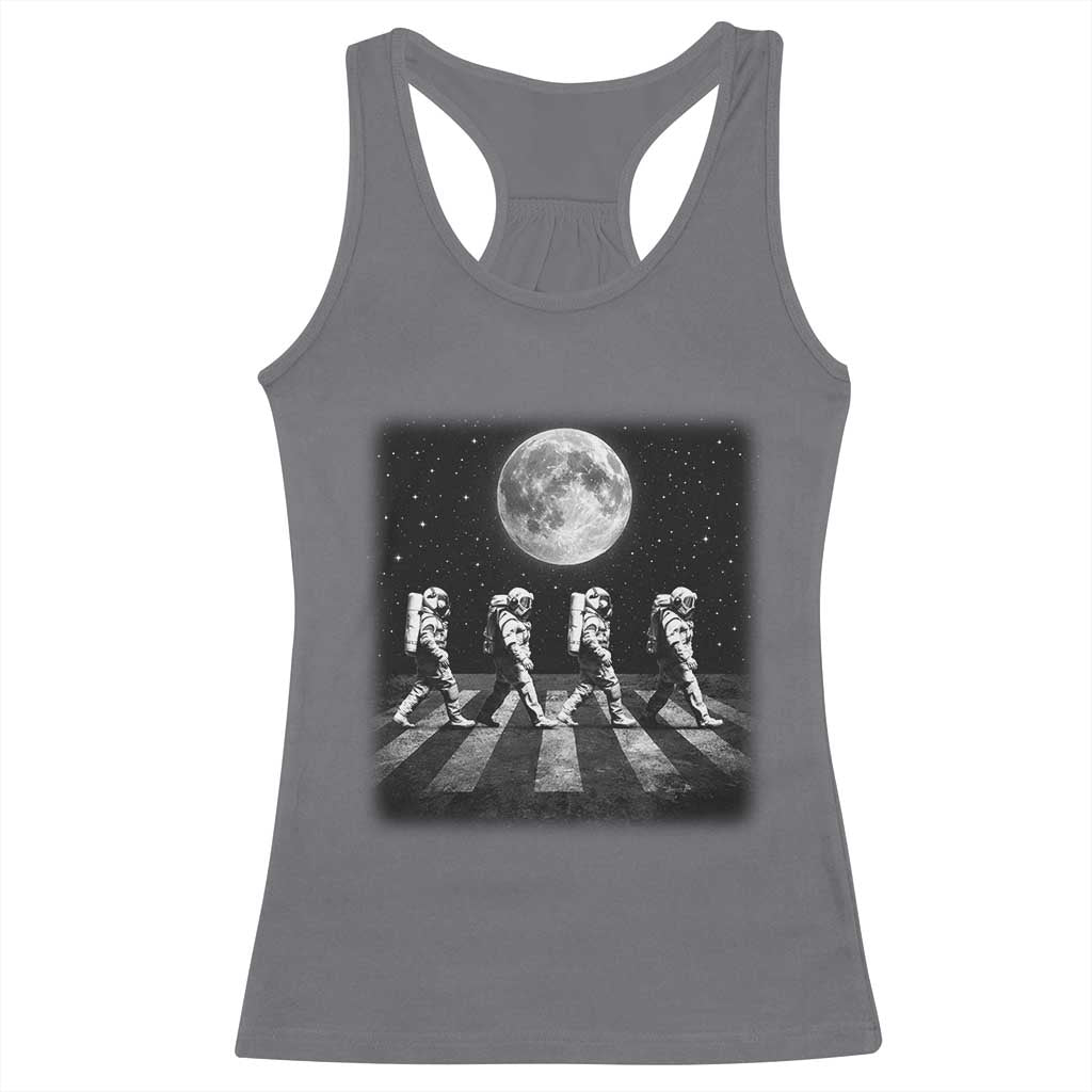 Astronauts Walking In Space Galaxy Moon Planet Racerback Tank Top TS11 Charcoal Print Your Wear