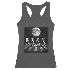 Astronauts Walking In Space Galaxy Moon Planet Racerback Tank Top TS11 Dark Heather Print Your Wear