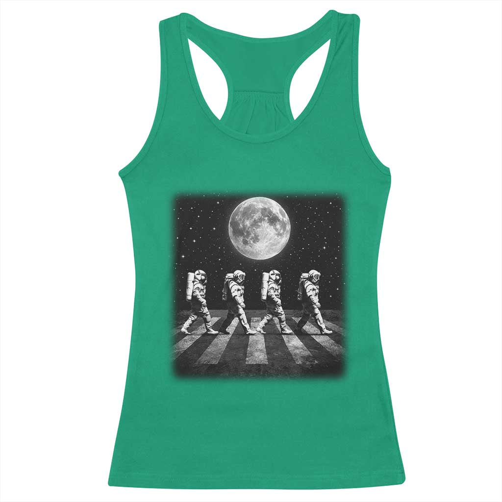 Astronauts Walking In Space Galaxy Moon Planet Racerback Tank Top TS11 Irish Green Print Your Wear