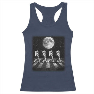 Astronauts Walking In Space Galaxy Moon Planet Racerback Tank Top TS11 Navy Print Your Wear