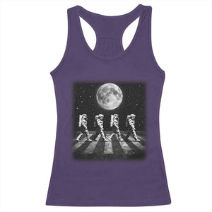 Astronauts Walking In Space Galaxy Moon Planet Racerback Tank Top TS11 Purple Print Your Wear