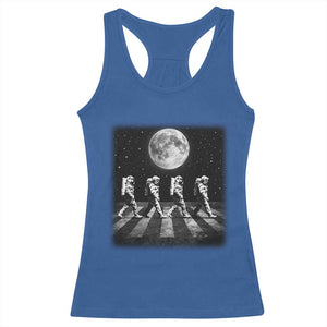 Astronauts Walking In Space Galaxy Moon Planet Racerback Tank Top TS11 Royal Blue Print Your Wear