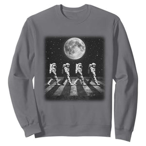 Astronauts Walking In Space Galaxy Moon Planet Sweatshirt TS11 Charcoal Print Your Wear