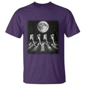 Astronauts Walking In Space Galaxy Moon Planet T Shirt TS11 Purple Print Your Wear