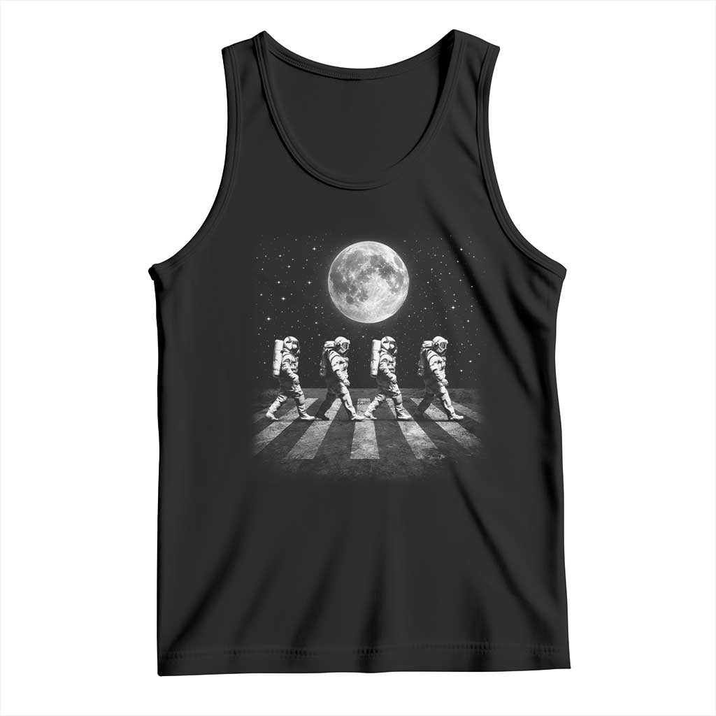 Astronauts Walking In Space Galaxy Moon Planet Tank Top TS11 Black Print Your Wear
