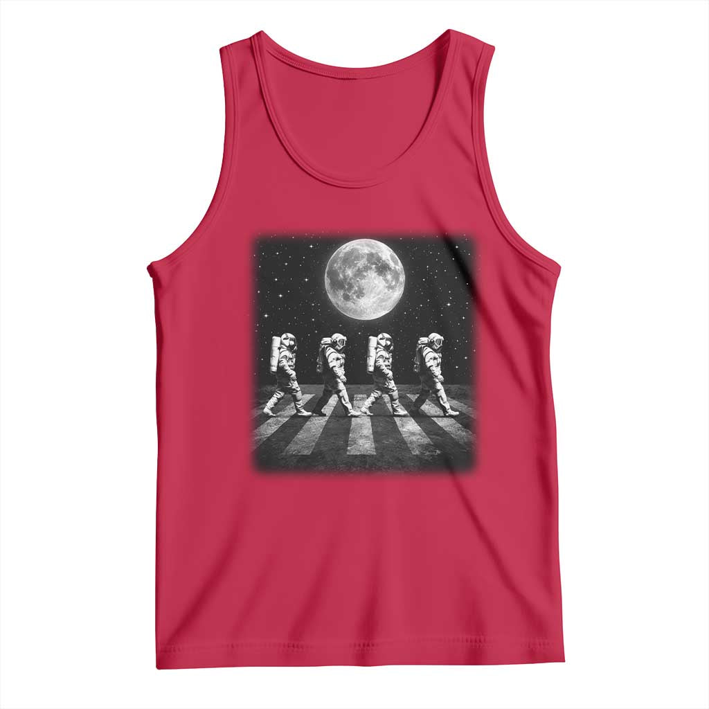 Astronauts Walking In Space Galaxy Moon Planet Tank Top TS11 Red Print Your Wear