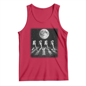 Astronauts Walking In Space Galaxy Moon Planet Tank Top TS11 Red Print Your Wear