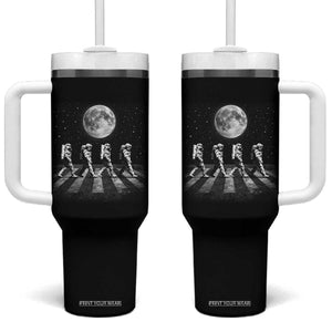 Astronauts Walking In Space Galaxy Moon Planet Tumbler With Handle TS11 One Size: 40 oz Black Print Your Wear