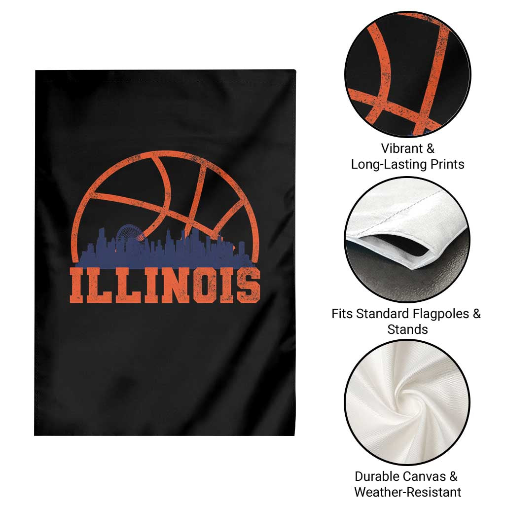 Illinois Fan Garden Flag IL State Basketball Game Day TS11 Print Your Wear
